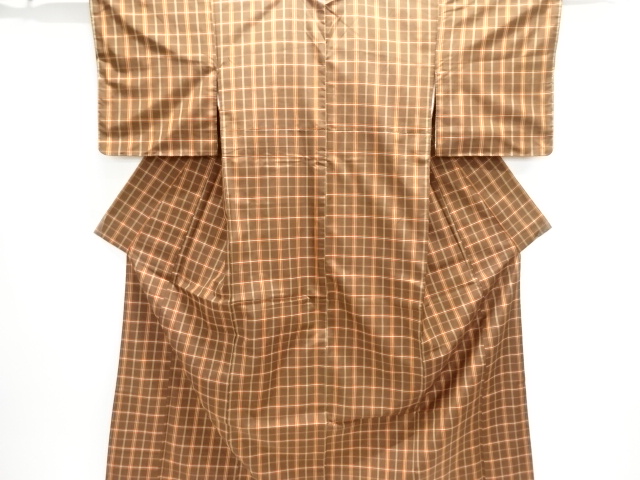 JAPANESE KIMONO / TSUMUGI / WOVEN GRID 